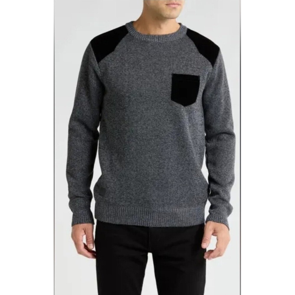 Buffalo David Bitton Gray and Black Crewneck Sweater Size M